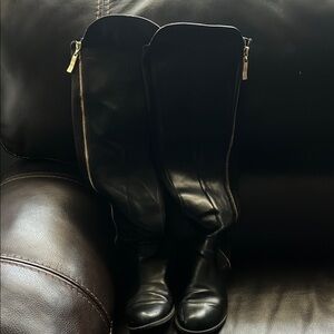 Black Knee-High Leather Boots
